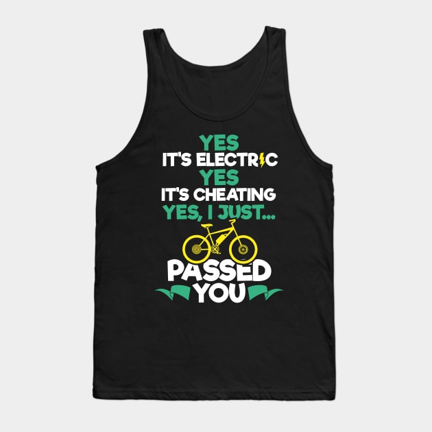 Yes It's Electric - E-Bike Mountain Bike T-Shirt Tank Top by biNutz